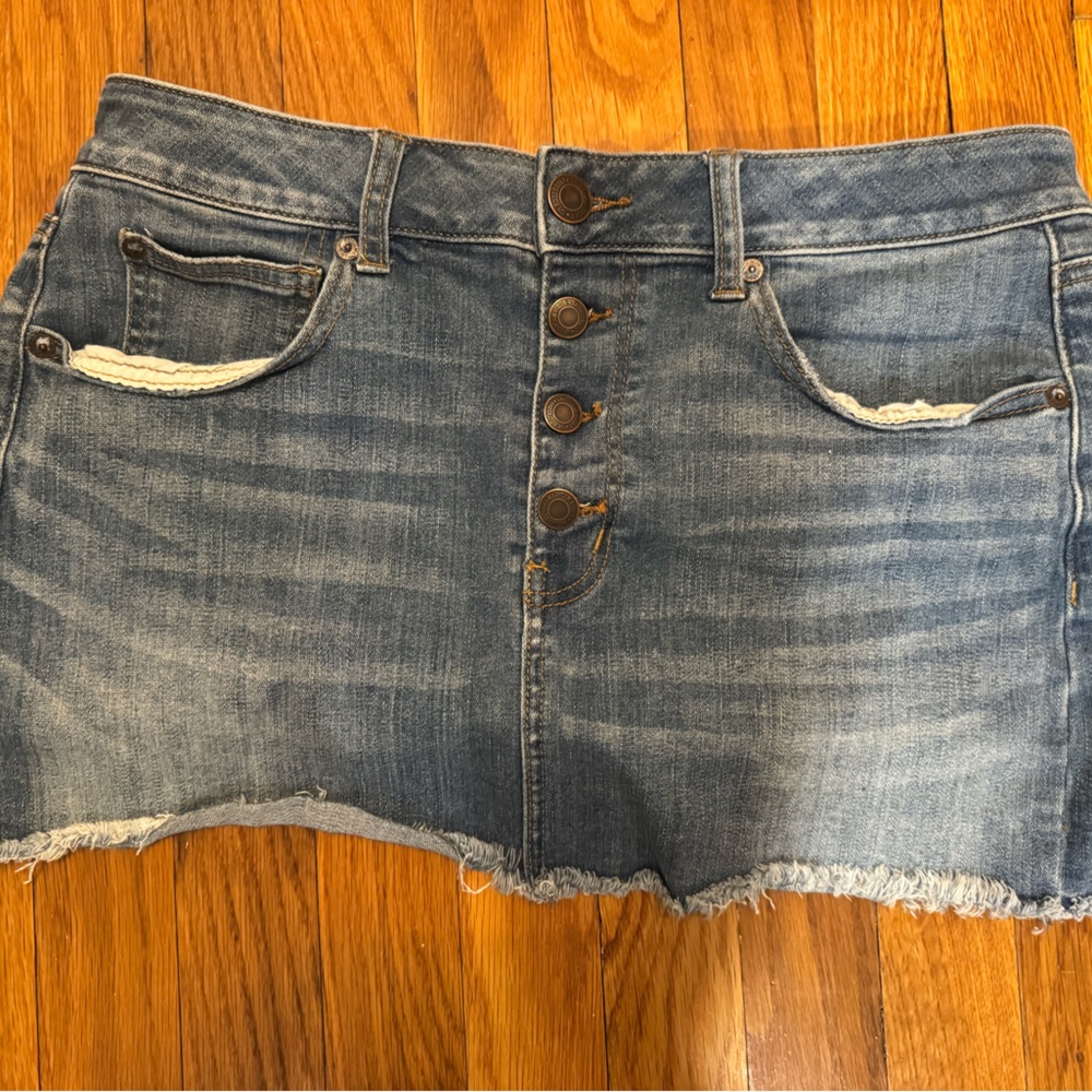 American Eagle Outfitters Distressed Blue Denim skirt